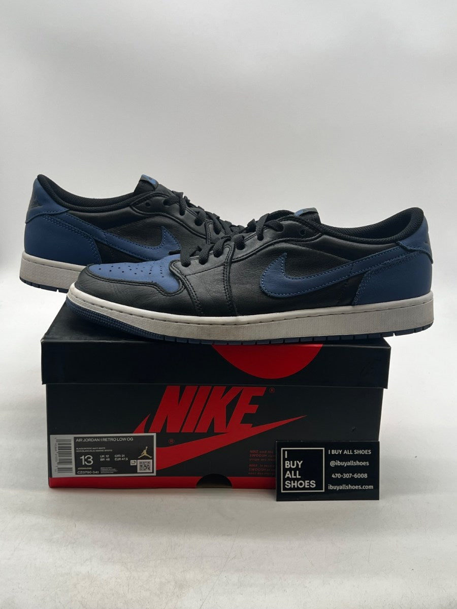 Jordan 1 Retro Low OG Mystic Navy 13 (Moderately Worn Pre-Owned) - Image 1