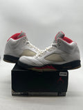 Jordan 5 Retro Fire Red (2013) 14 (Heavily Worn Pre-Owned)JordanWhite/Fire Red-Black - Image 1