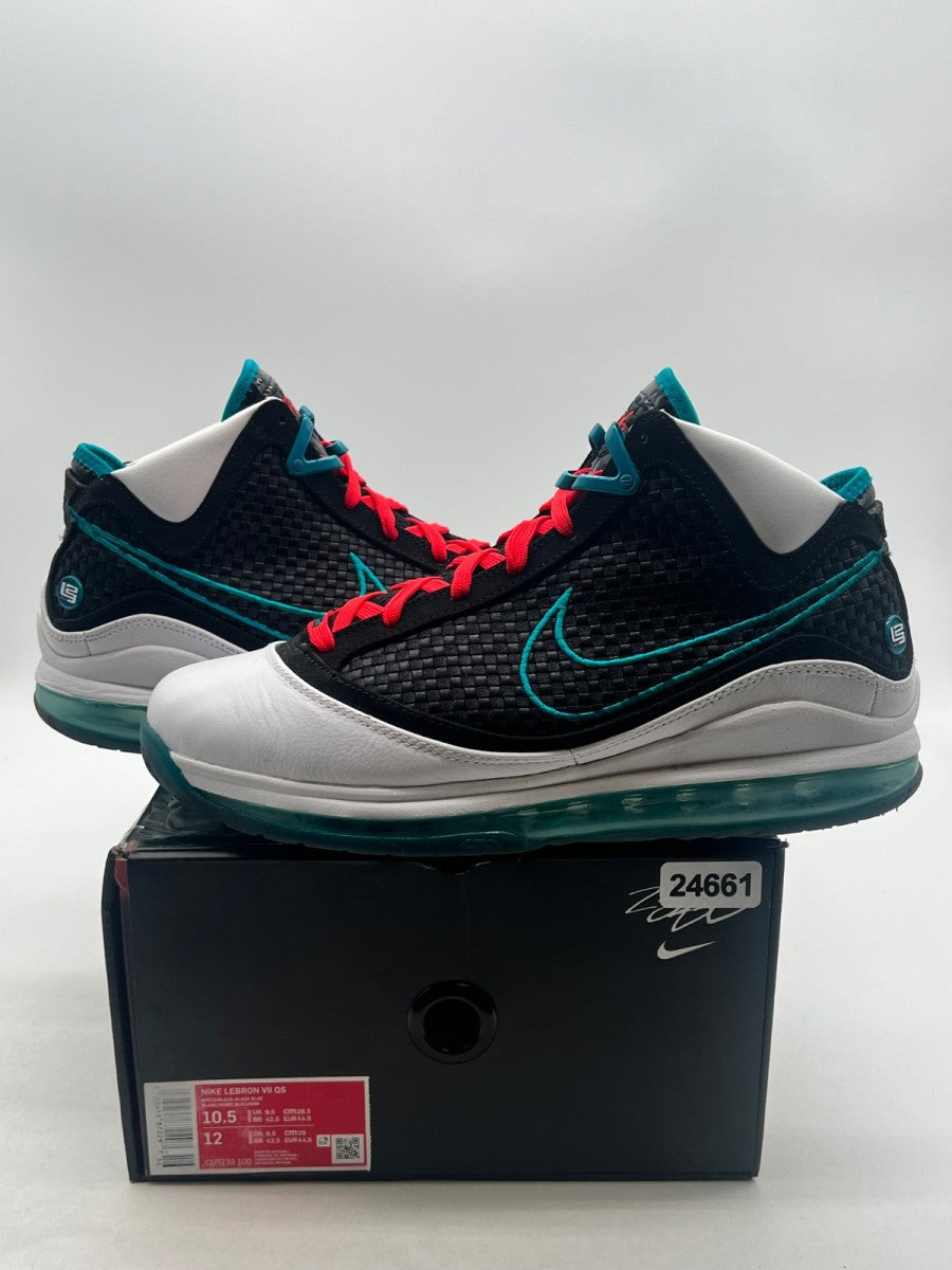 Nike LeBron 7 NFW Red Carpet (2019) 10.5 (Moderately Worn Pre-Owned)NikeWhite/Black-Glass Blue-Challenge Red - Image 1