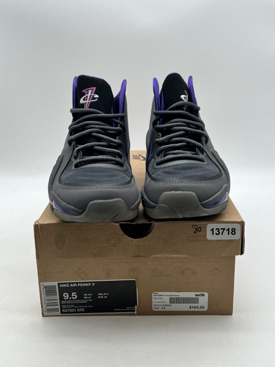 Nike Penny V Phoenix Suns 9.5 (Lightly Worn Pre-Owned)NikeDark Grey/Black-Rave Pink-Court Purple - Image 2