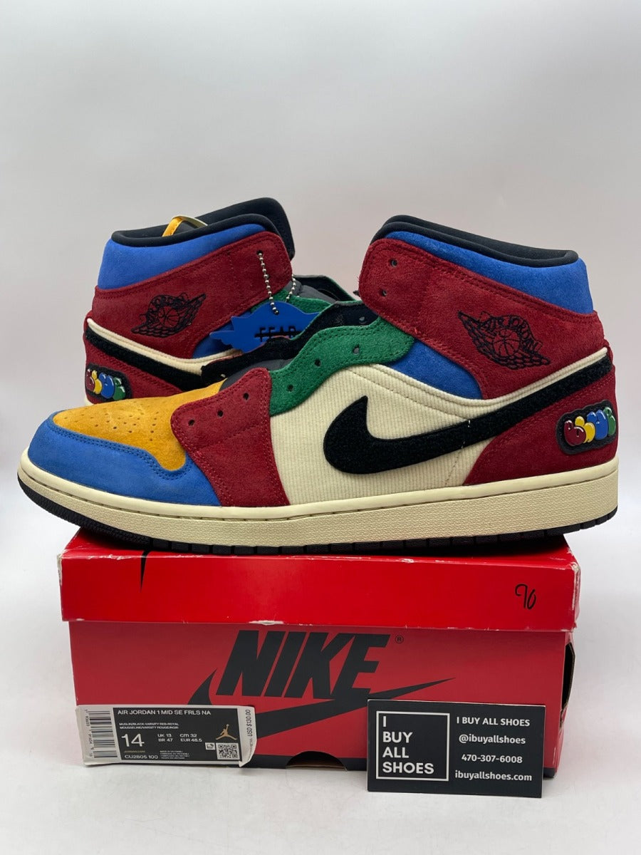 Jordan 1 Mid SE Fearless Blue the Great 14 (Moderately Worn Pre-Owned) - Image 1