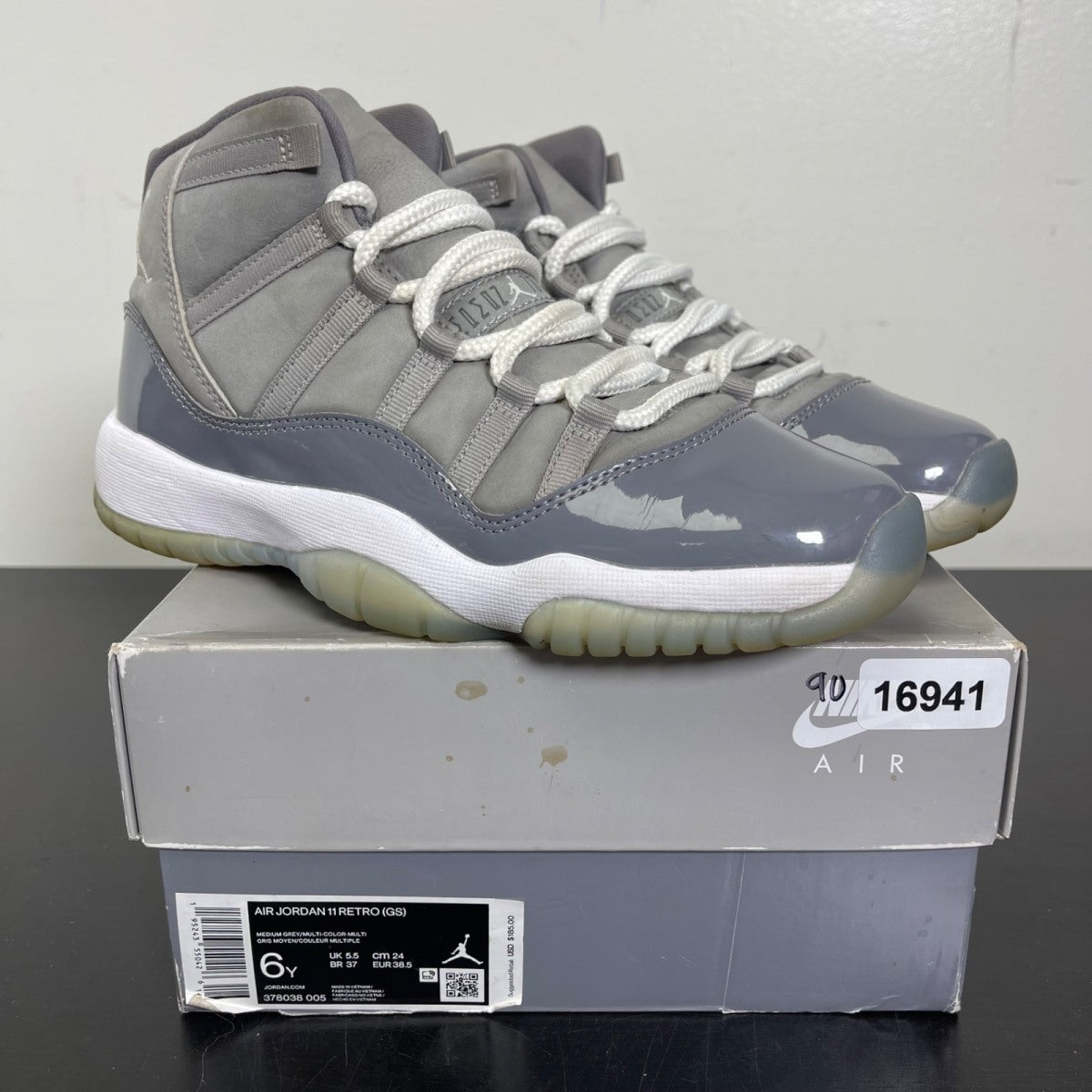 Jordan 11 Retro Cool Grey (2021) (GS) 6Y (Moderately Worn Pre-Owned)JordanMedium Grey/Multi-Color/Multi-Color - Image 1