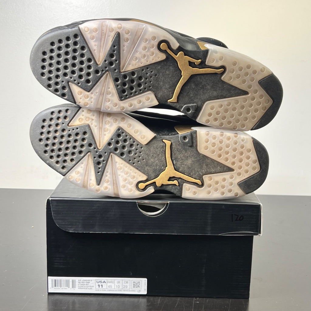 Jordan 6 Retro DMP (2020) 11 (Lightly Worn Pre-Owned)JordanBlack/Metallic Gold - Image 6