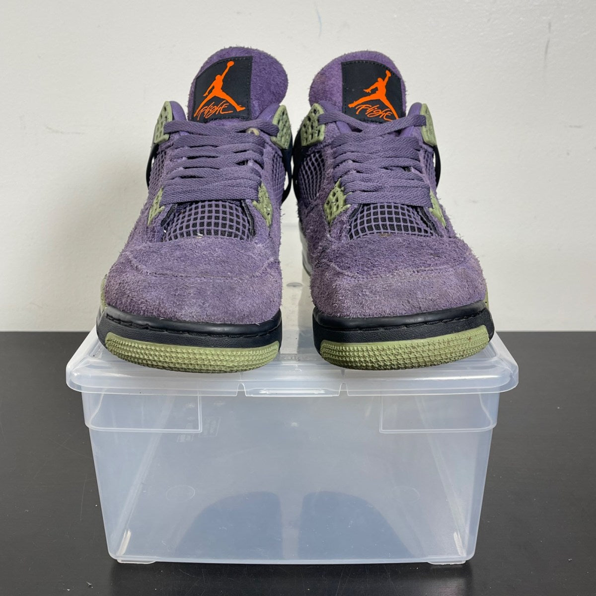 Jordan 4 Retro Canyon Purple (Women's) 12W (Moderately Worn Pre-Owned)JordanCanyon Purple/Anthracite/Alligator/Safety Orange - Image 2