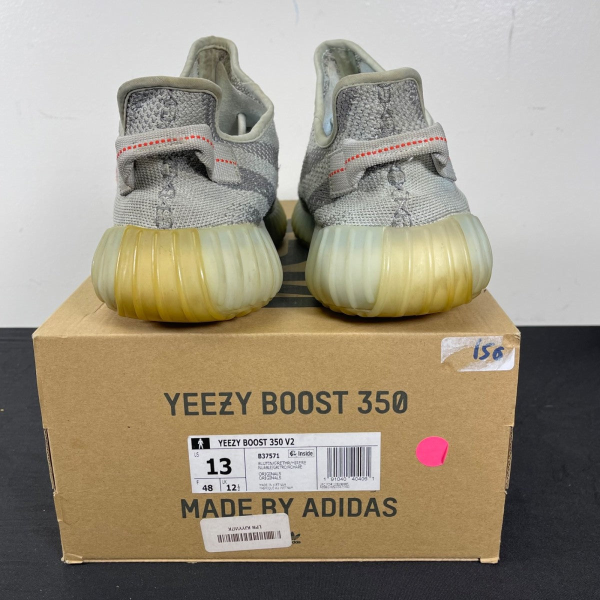 adidas Yeezy Boost 350 V2 Blue Tint 13 (Moderately Worn Pre-Owned)adidasBlue Tint/Grey Three/High Risk Red - Image 4