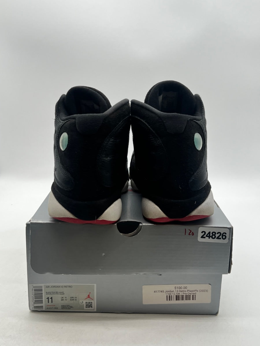 Jordan 13 Retro Playoffs (2023) 11 (Heavily Worn Pre-Owned)JordanBlack/Varsity Red-White-Vibrant Yellow - Image 3