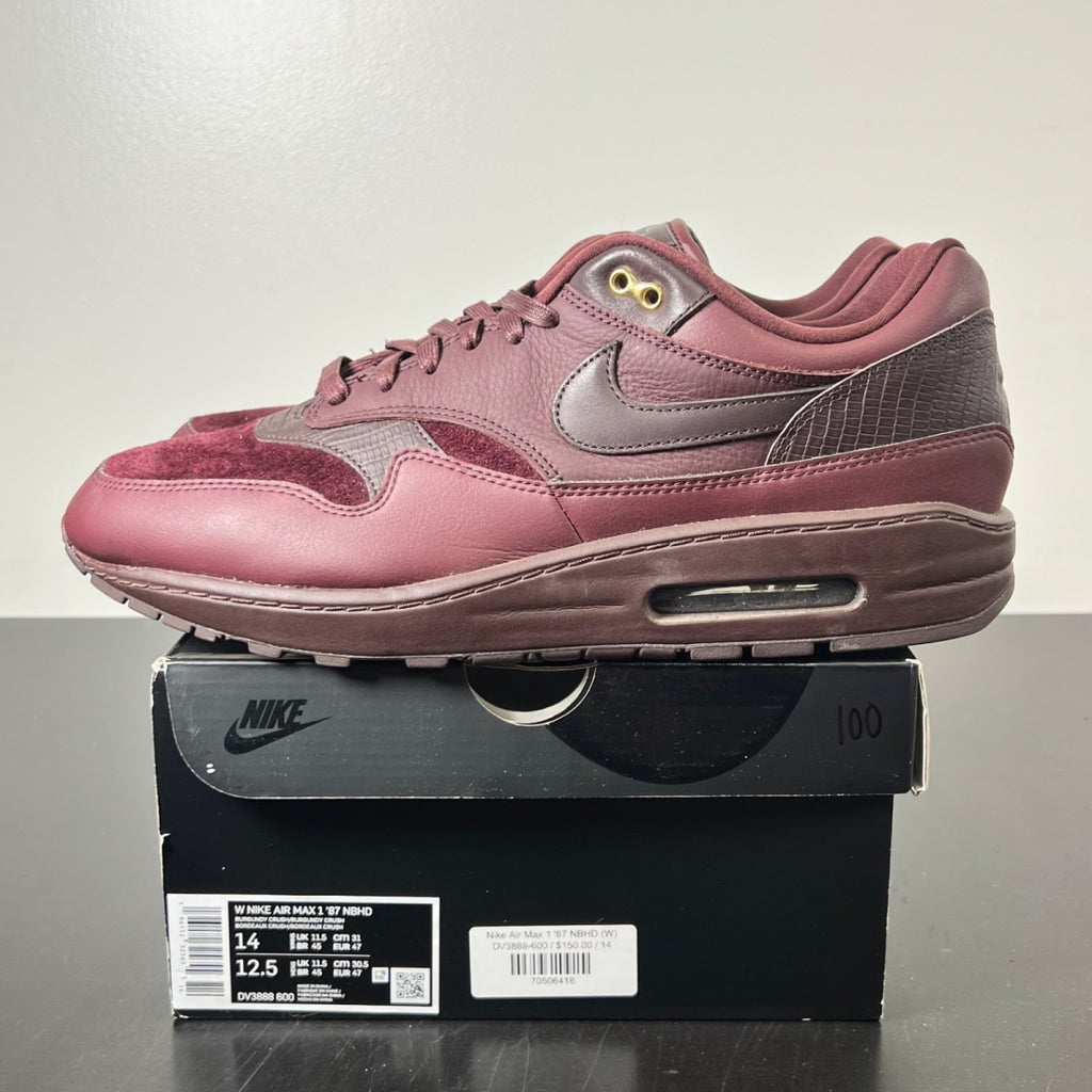 Nike Air Max 1 Burgundy Crush (Women's) 14W (Lightly Worn Pre-Owned)NikeBurgundy Crush/Burgundy Crush - Image 3