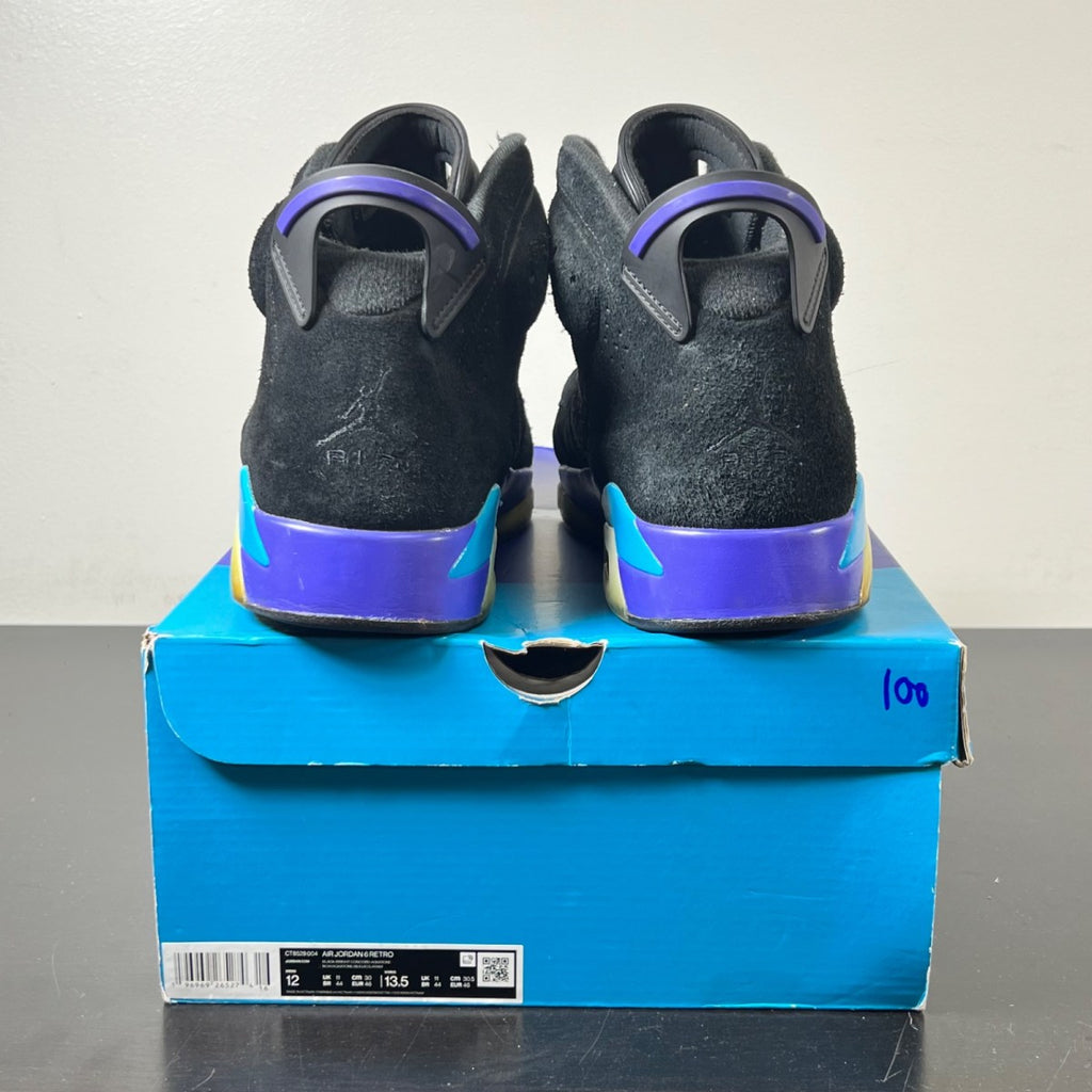 Jordan 6 Retro Aqua 12 (Moderately Worn Pre-Owned)JordanBlack/Bright Concord/Aquatone - Image 4