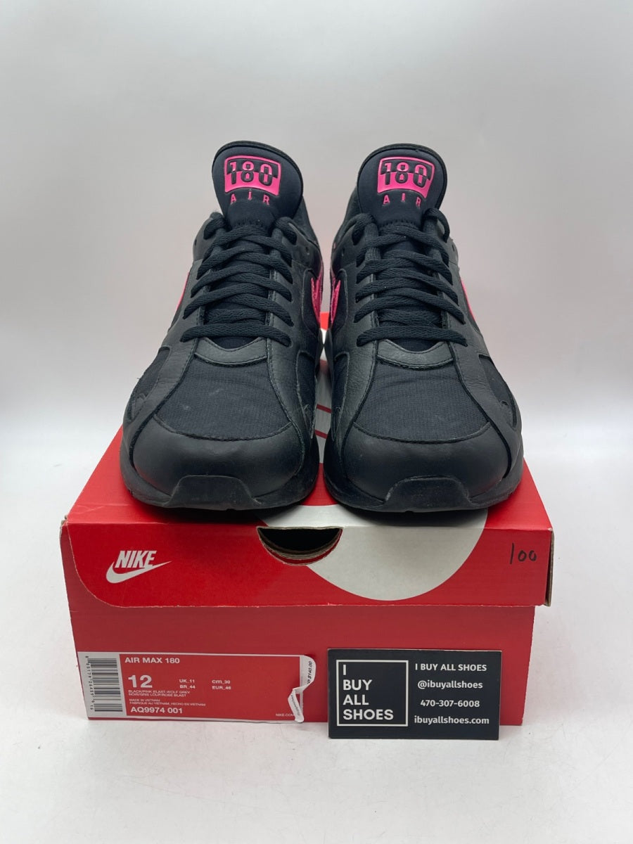 Nike Air Max 180 Black Pink Blast 12 (Moderately Worn Pre-Owned) - Image 2