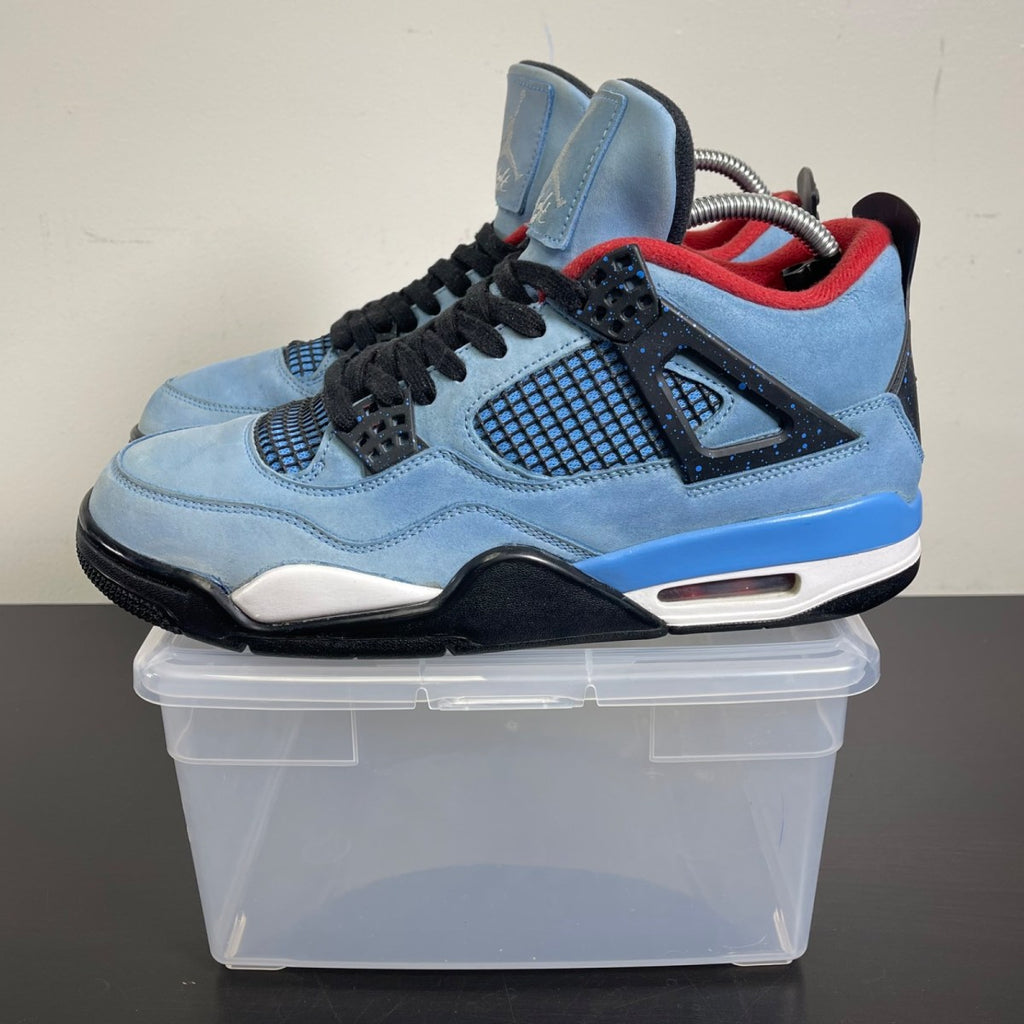 Jordan 4 Retro Travis Scott Cactus Jack 10.5 (Moderately Worn Pre-Owned)JordanUniversity Blue/Black-Varsity Red - Image 3