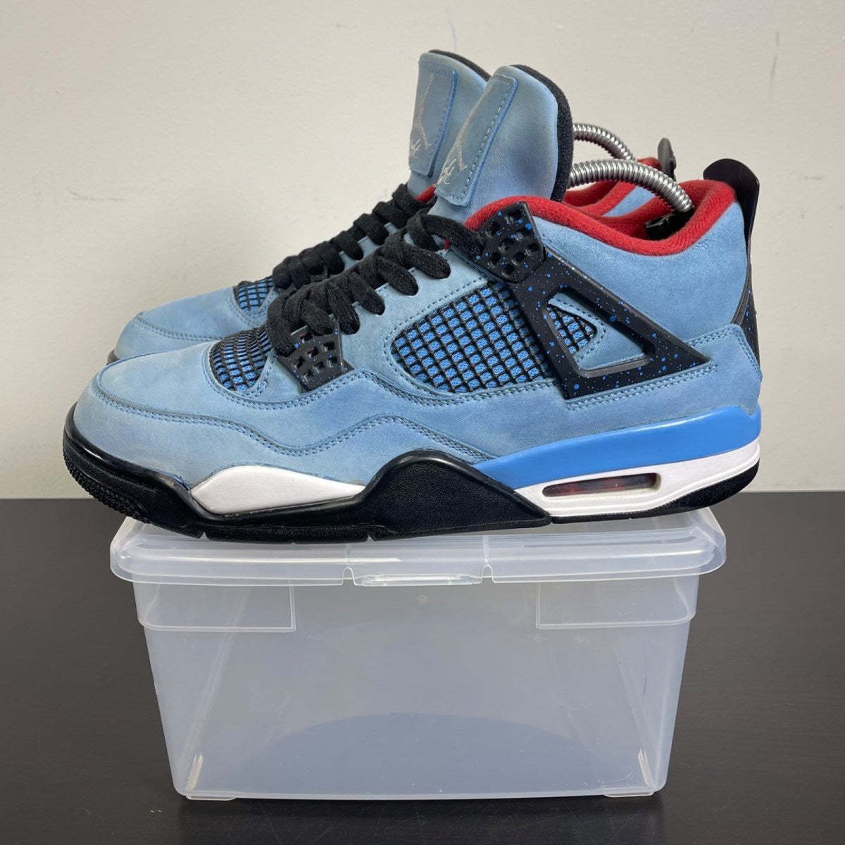 Jordan 4 Retro Travis Scott Cactus Jack 10.5 (Moderately Worn Pre-Owned)JordanUniversity Blue/Black-Varsity Red - Image 3