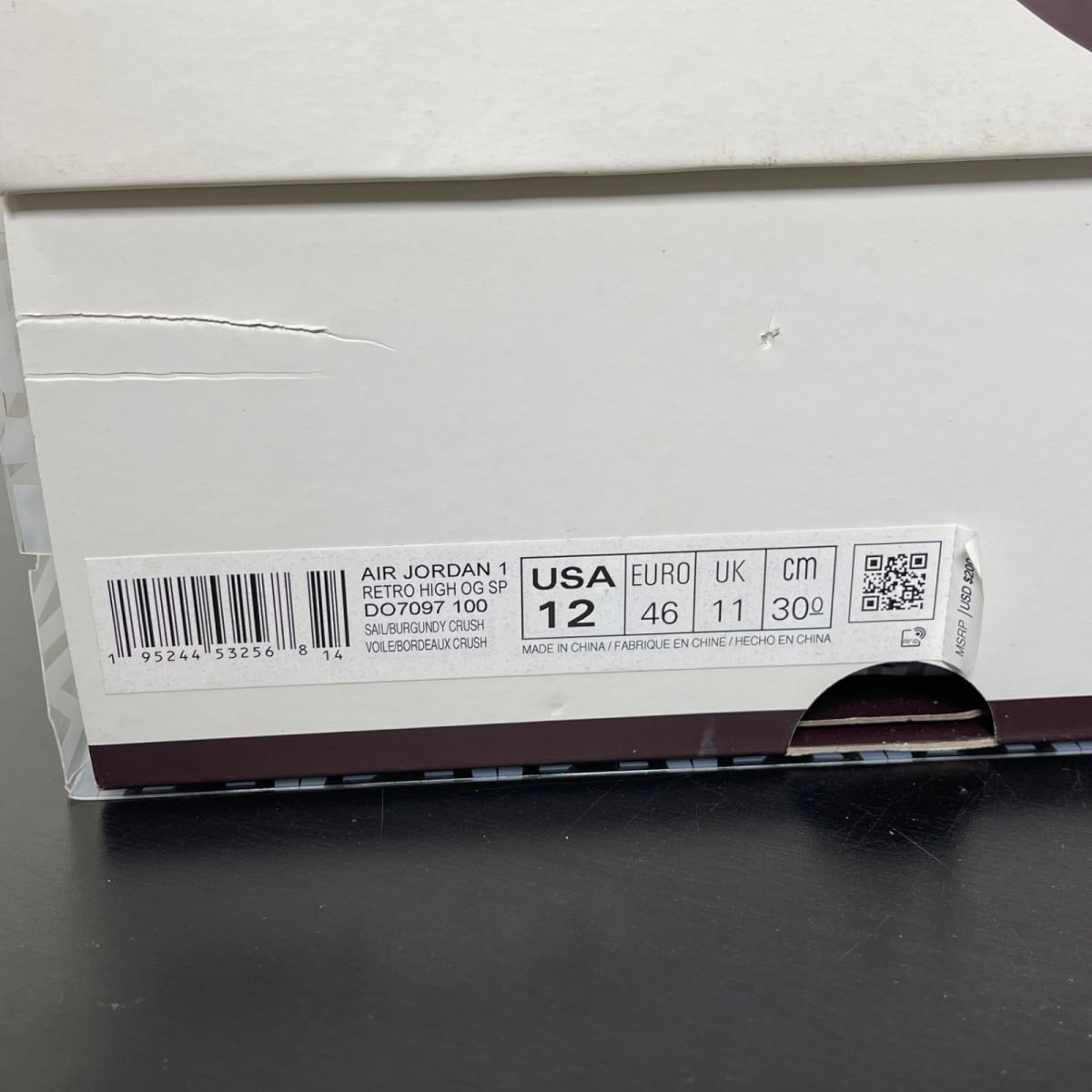 Jordan 1 Retro High OG A Ma Maniére 12 (Moderately Worn Pre-Owned)JordanSail/Burgundy Crush - Image 7