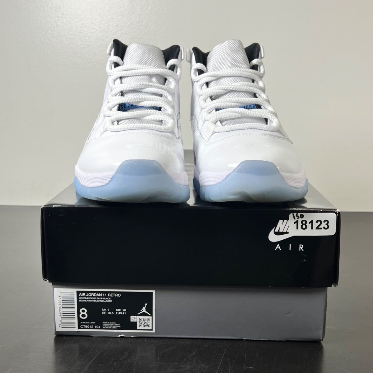 Jordan 11 Retro Legend Blue (2024) 8 (Lightly Worn Pre-Owned)JordanWhite/Legend Blue/Black - Image 2