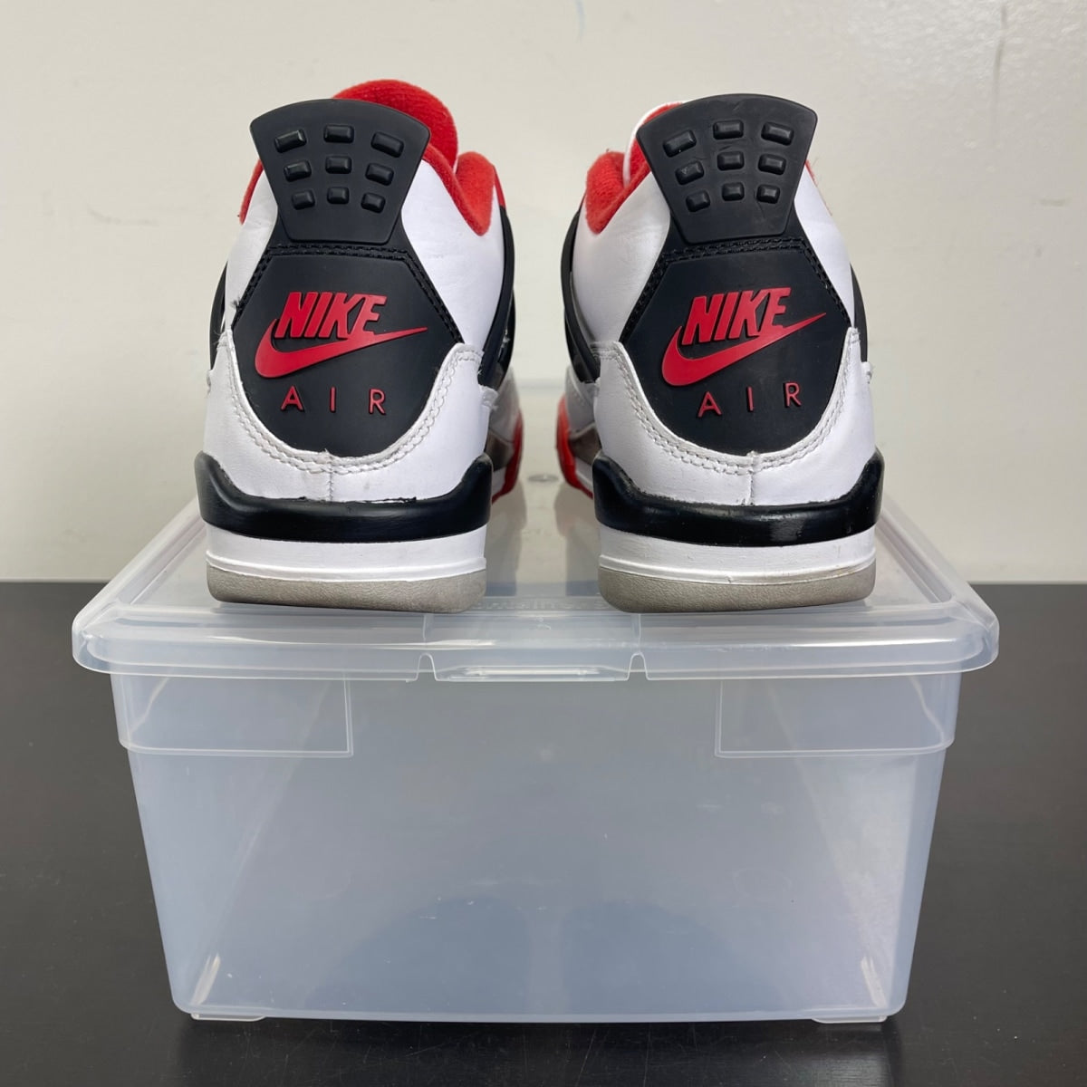 Jordan 4 Retro Fire Red (2020) (GS) 5.5Y (Moderately Worn Pre-Owned)JordanWhite/Black-Tech Grey-Fire Red - Image 4