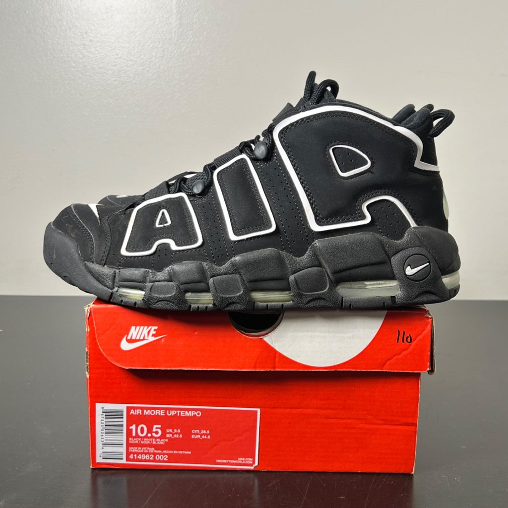 Nike Air More Uptempo Black White 10.5 (Lightly Worn Pre-Owned)NikeBlack/White - Image 3