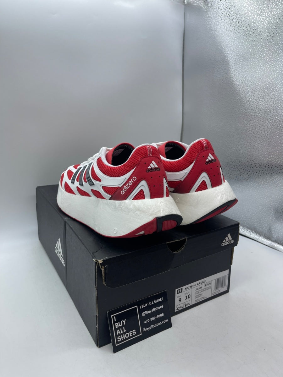 adidas Adizero Aruku White Pure Ruby 9 (Moderately Worn Pre-Owned) - Image 4