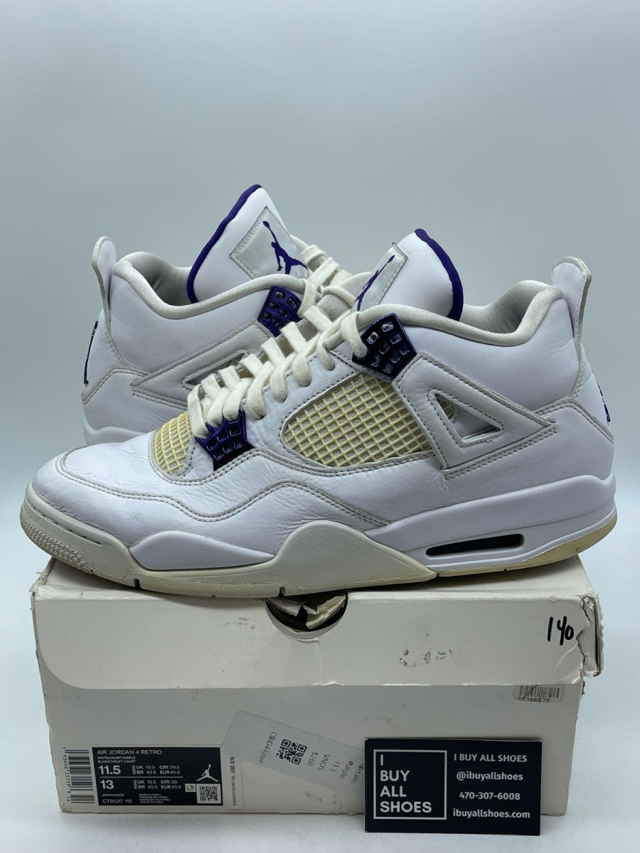 Jordan 4 Retro Metallic Purple 11.5 (Moderately Worn Pre-Owned) - Image 1