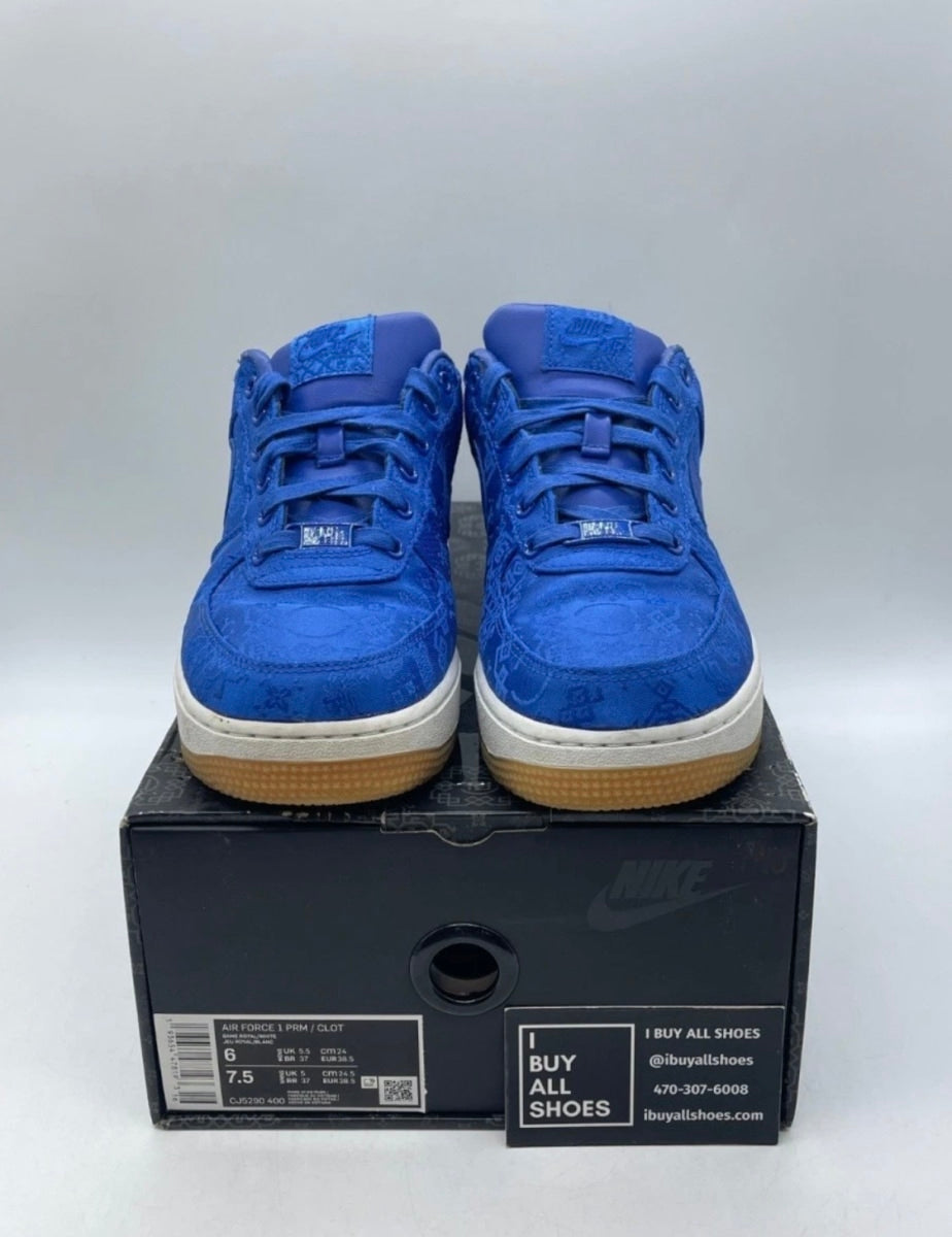 Nike Air Force 1 Low CLOT Blue Silk 6 (Moderately Worn Pre-Owned)NikeUniversity Blue/White-Gum - Image 2