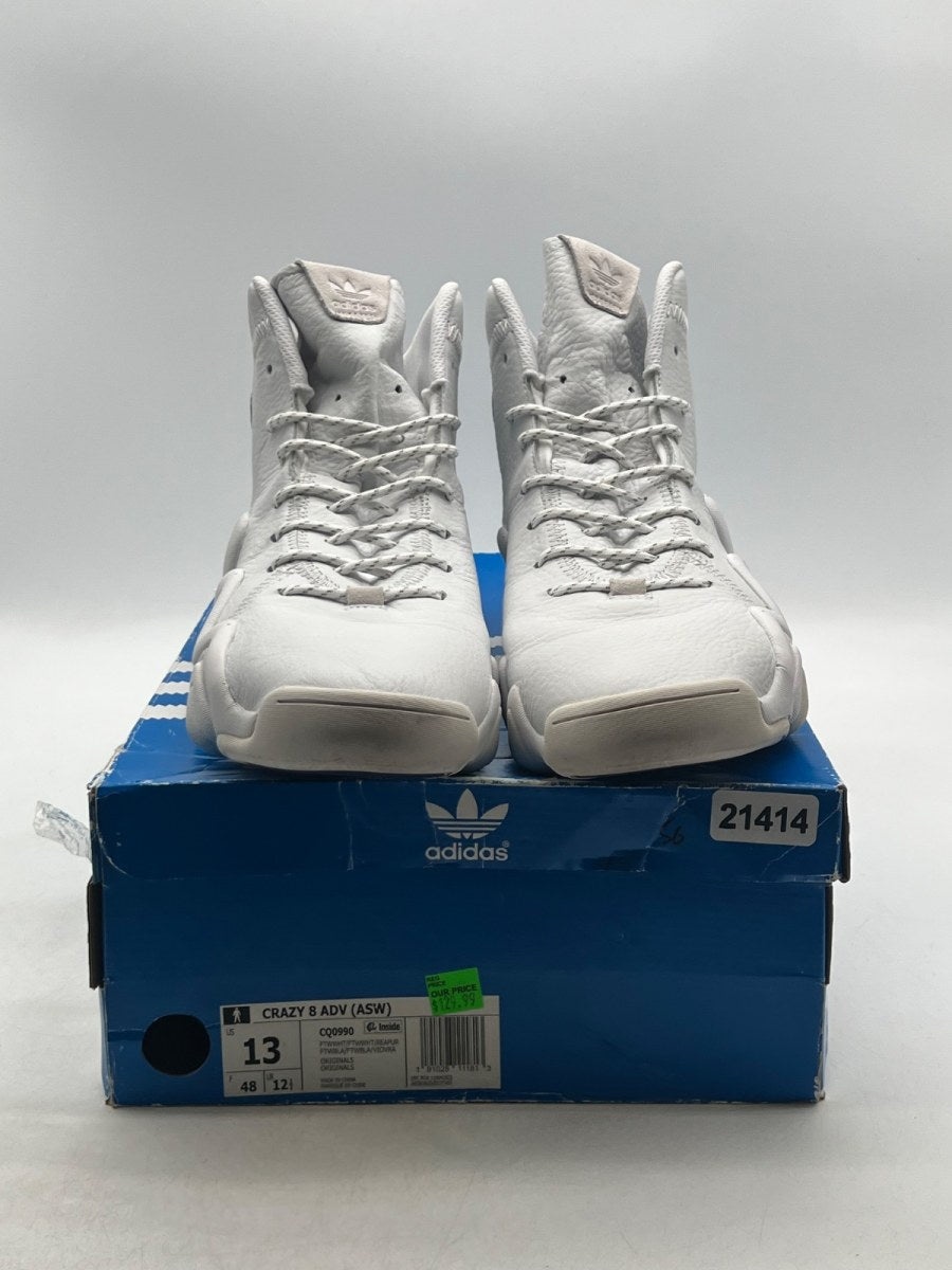 adidas Crazy 8 Adv Running White 13 (Lightly Worn Pre-Owned) - Image 2