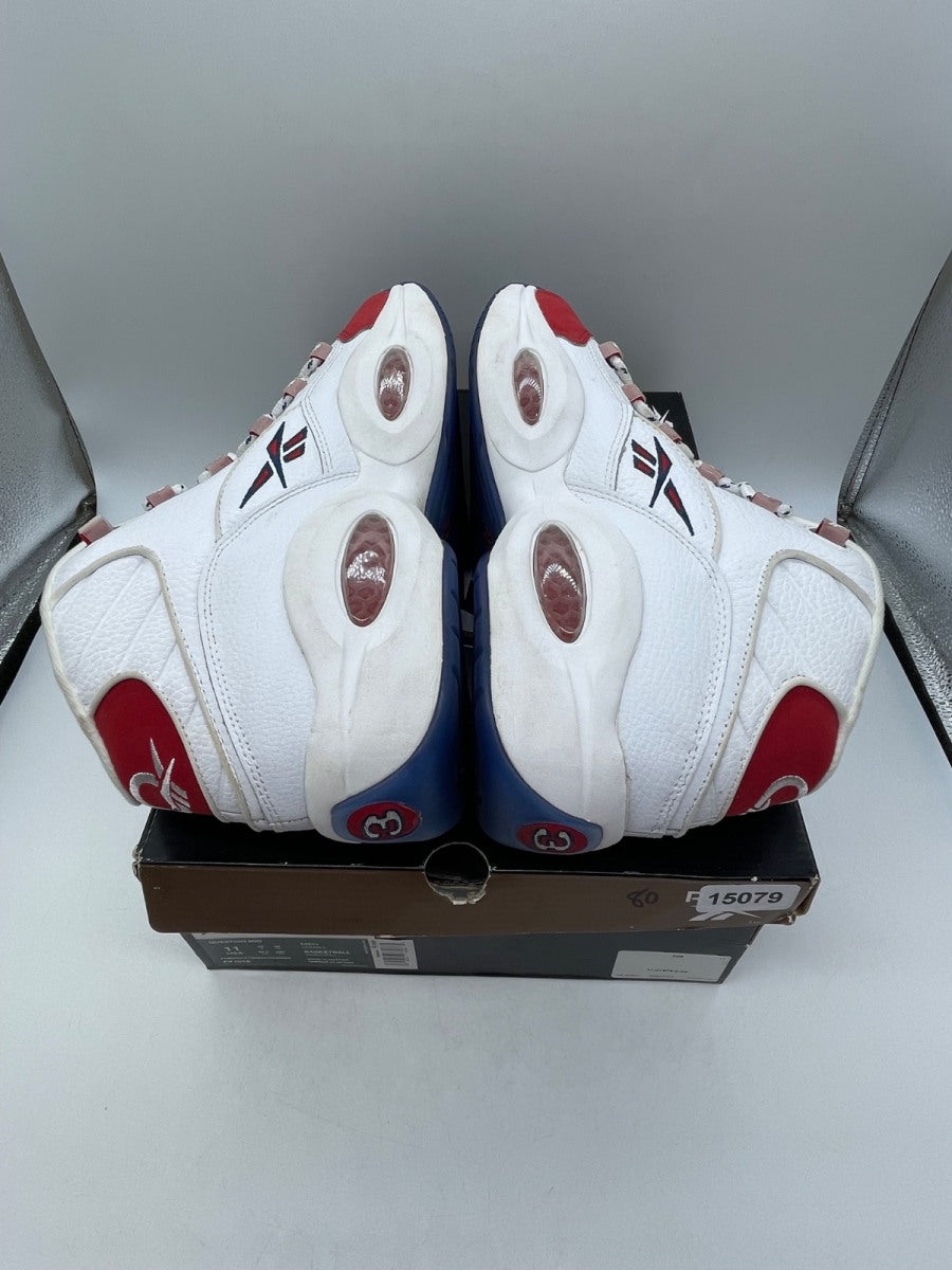 Reebok Question Mid Red Toe 25th Anniversary 11 (Moderately Worn Pre-Owned)ReebokWhite/White-Red - Image 6