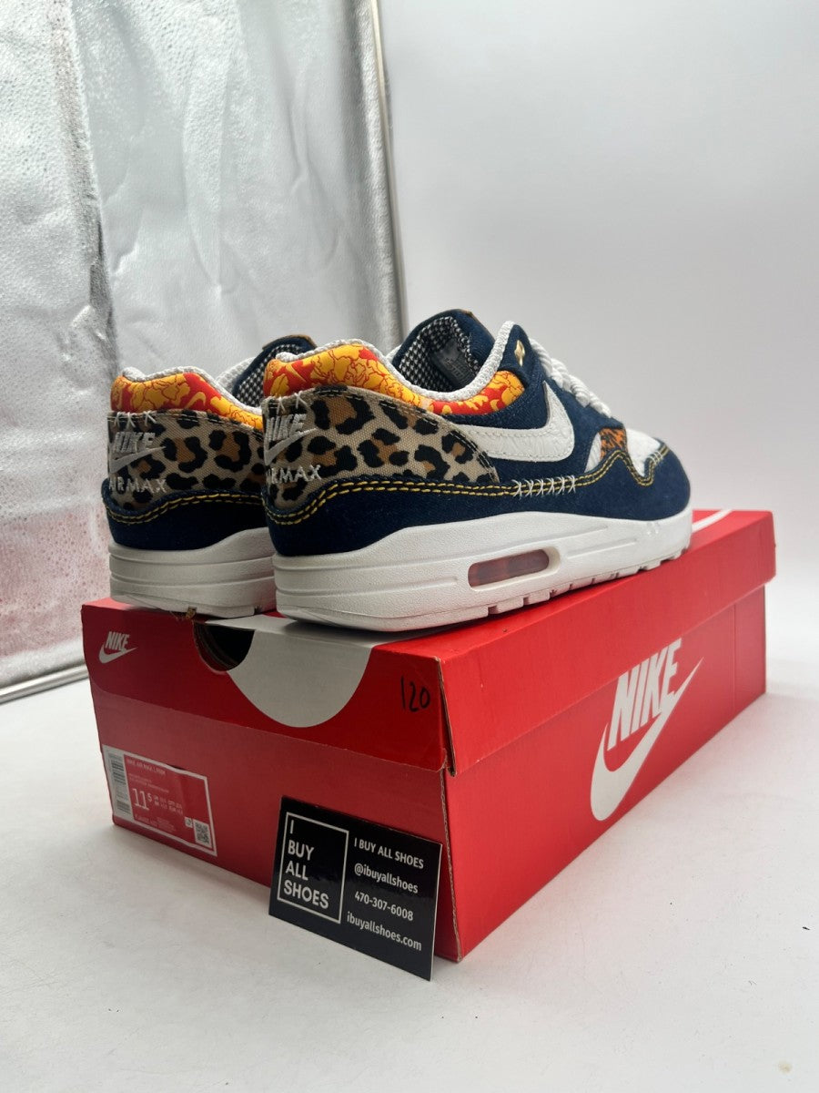 Nike Air Max 1 Premium Denim Leopard 11.5 (Lightly Worn Pre-Owned) - Image 5