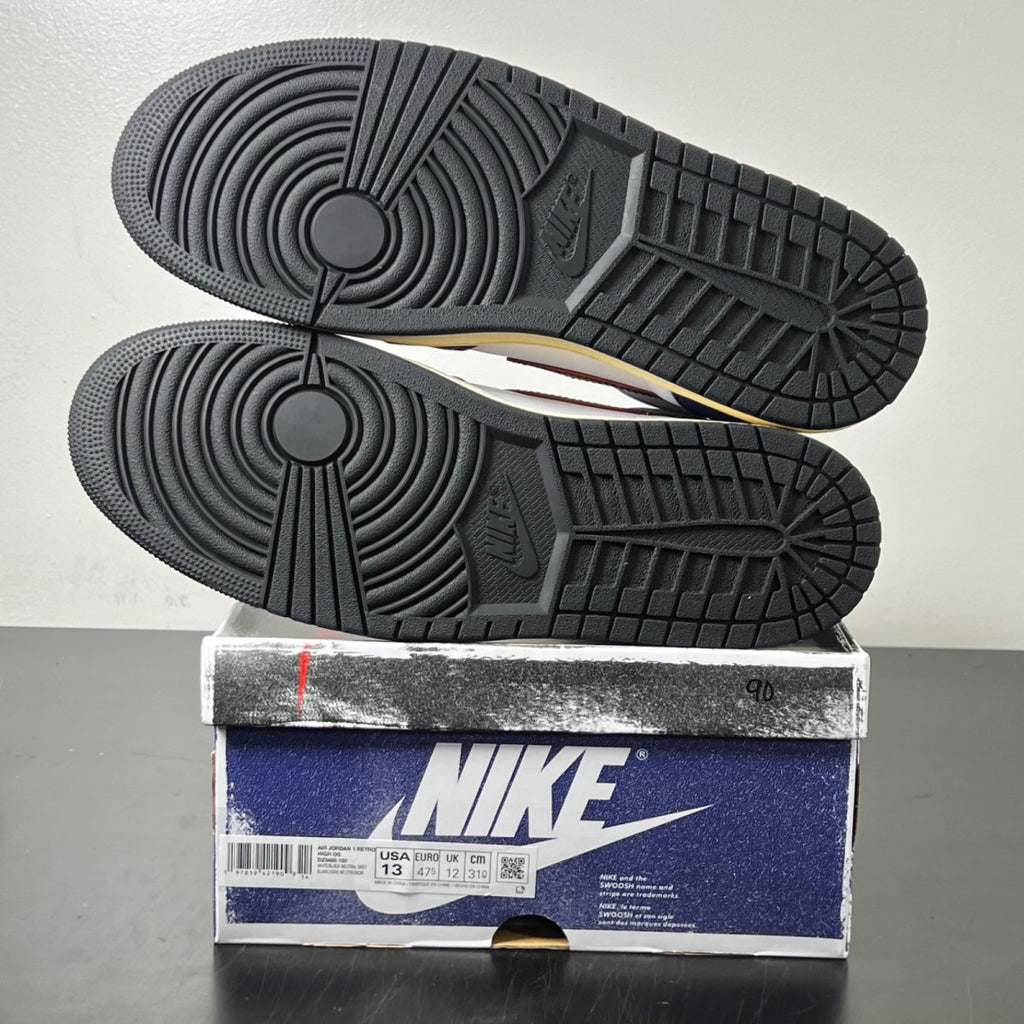 Jordan 1 Retro High OG Rare Air 13 (Lightly Worn Pre-Owned)JordanWhite/Black-Neutral Grey-Deep Royal Blue-Muslin - Image 6