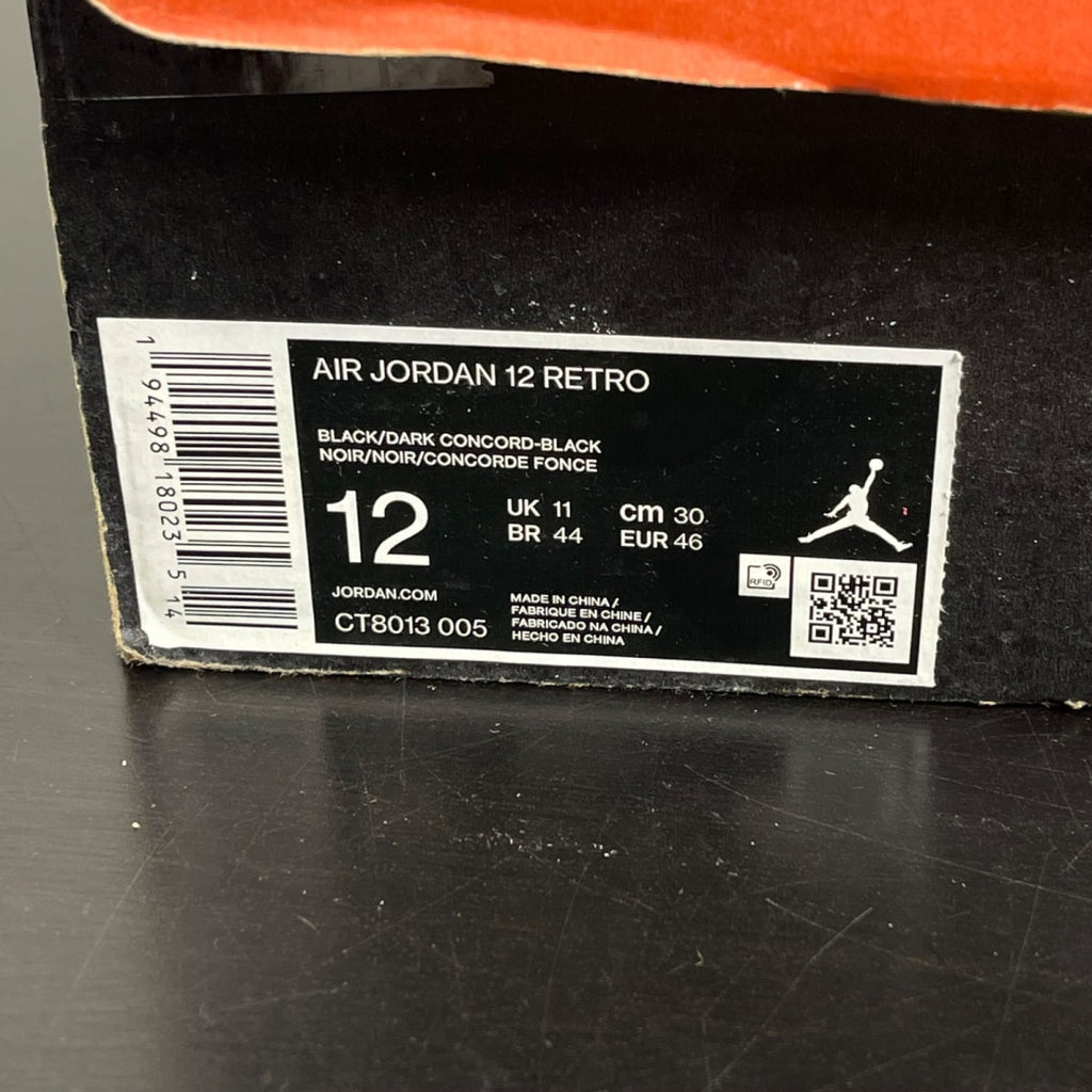 Jordan 12 Retro Black Dark Concord 12 (Moderately Worn Pre-Owned)JordanBlack/Black-Dark Concord - Image 7
