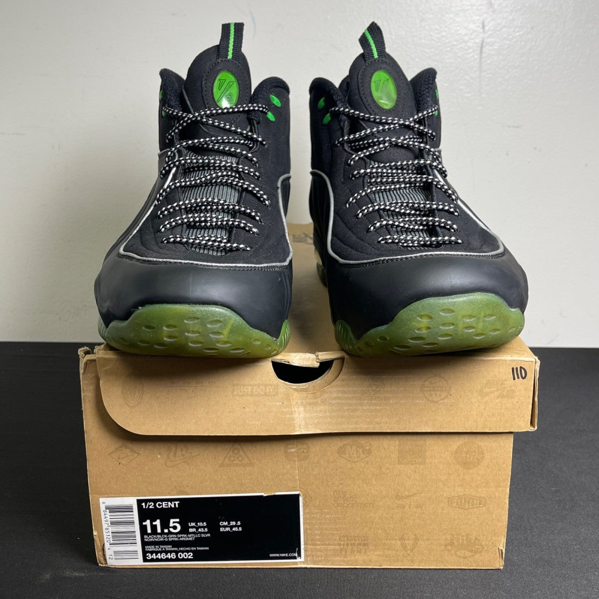 Nike Air 1/2 Cent Black Green Spark (Size 11.5) - Image 2