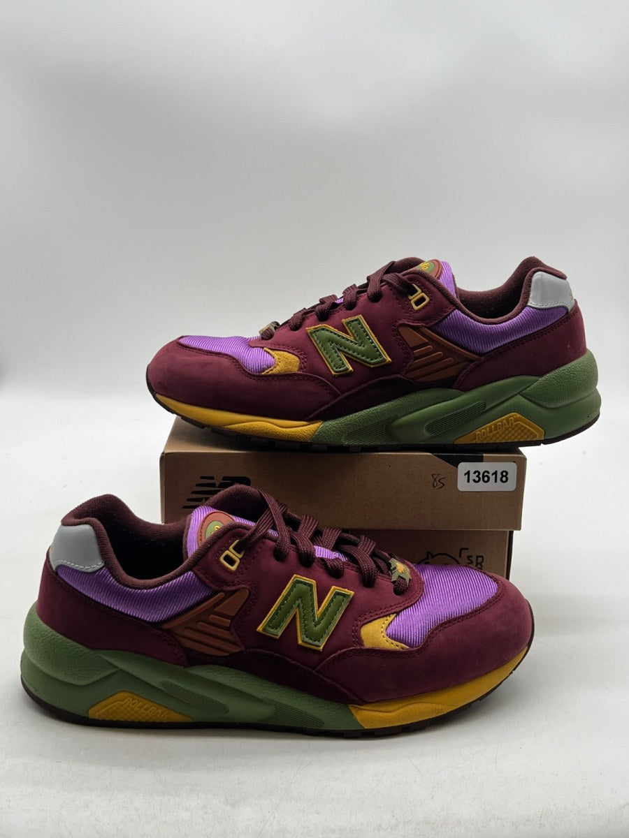 New Balance 580 Stray Rats Maroon Purple 10.5 (Lightly Worn Pre-Owned)New BalanceBurgundy/Mystic Purple - Image 1