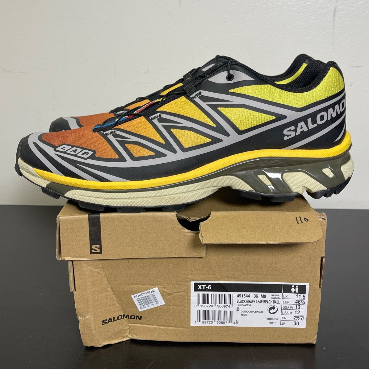 Salomon XT-6 Black Grape Leaf Beach Ball 12 (Moderately Worn Pre-Owned)SalomonBlack/Grape Leaf/Beach Ball - Image 3