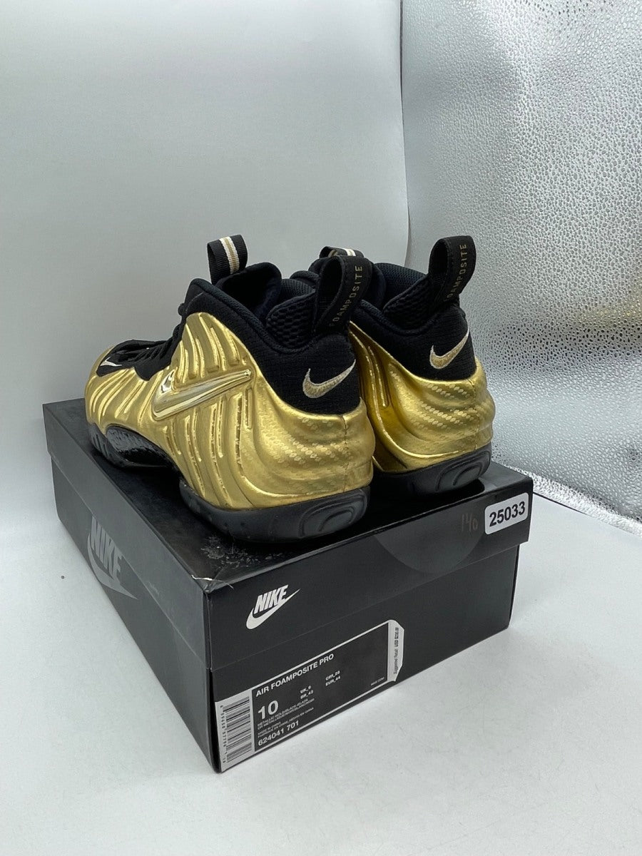 Nike Air Foamposite Pro Metallic Gold 10 (Moderately Worn Pre-Owned)NikeMetallic Gold/Black-Black-White - Image 4
