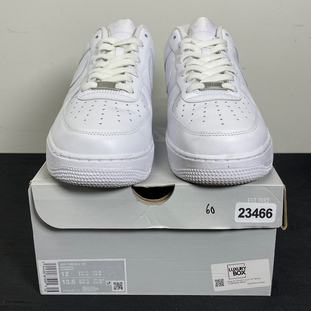 Nike Air Force 1 Low '07 White 12 (Moderately Worn Pre-Owned)NikeWhite/White - Image 2