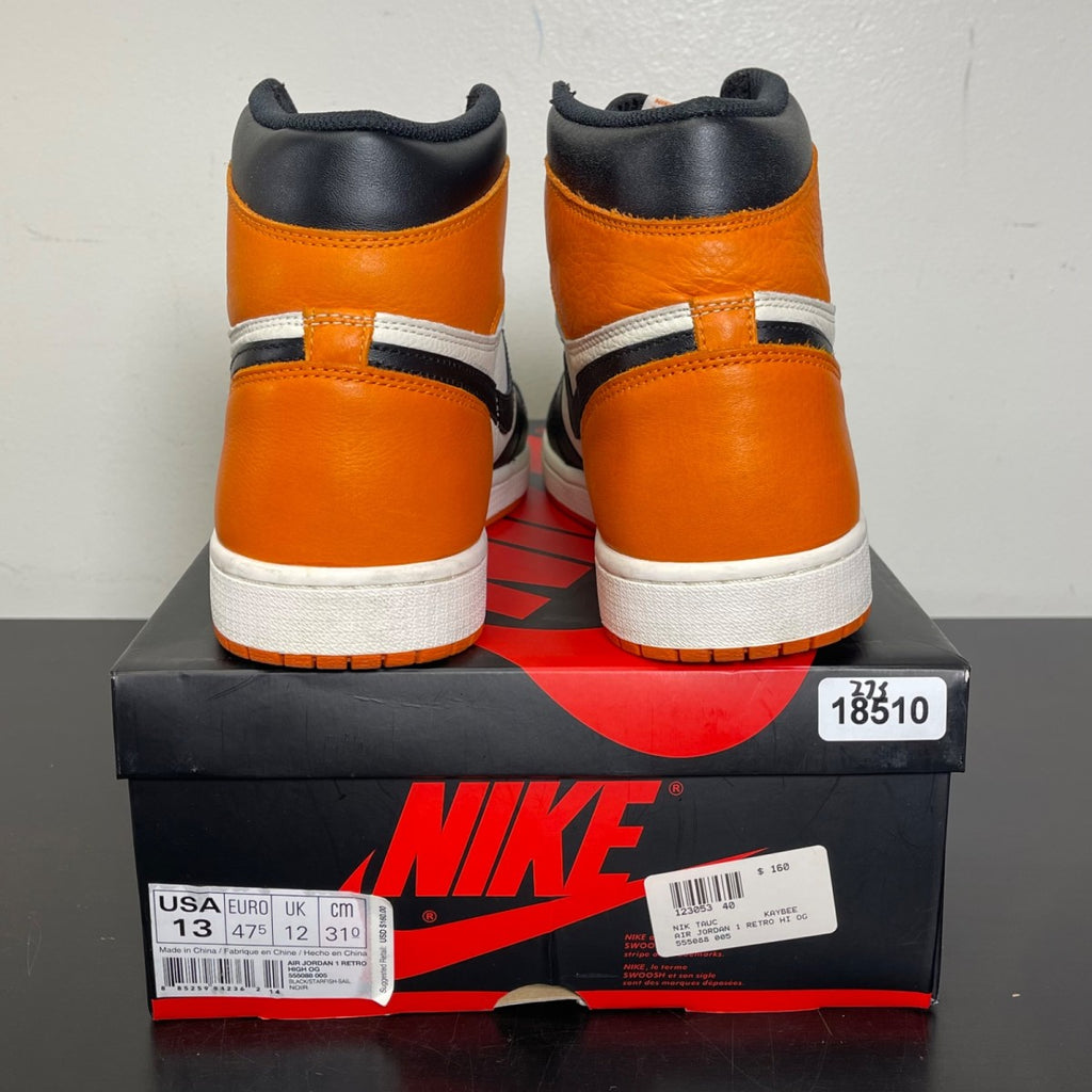 Jordan 1 Retro Shattered Backboard 13 (Moderately Worn Pre-Owned)JordanBlack/Starfish-Sail - Image 4