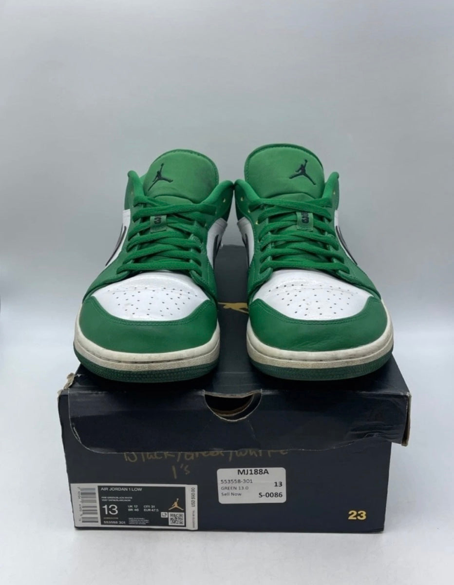 Jordan 1 Low Pine Green 13 (Heavily Worn Pre-Owned)JordanPine Green/Black-White - Image 2