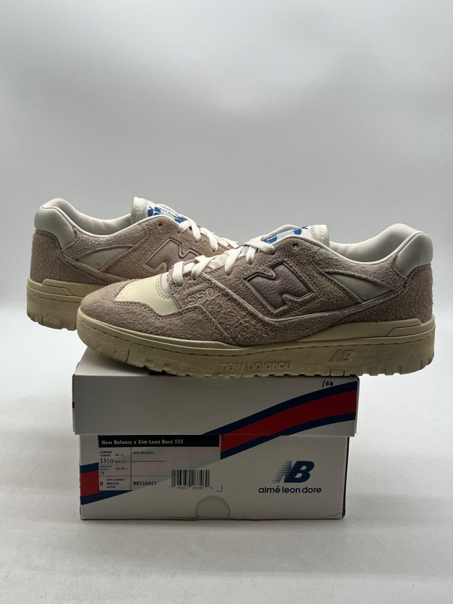 New Balance 550 Aime Leon Dore Grey Suede 11.5 (Lightly Worn Pre-Owned)New BalanceGrey/White/Blue - Image 1