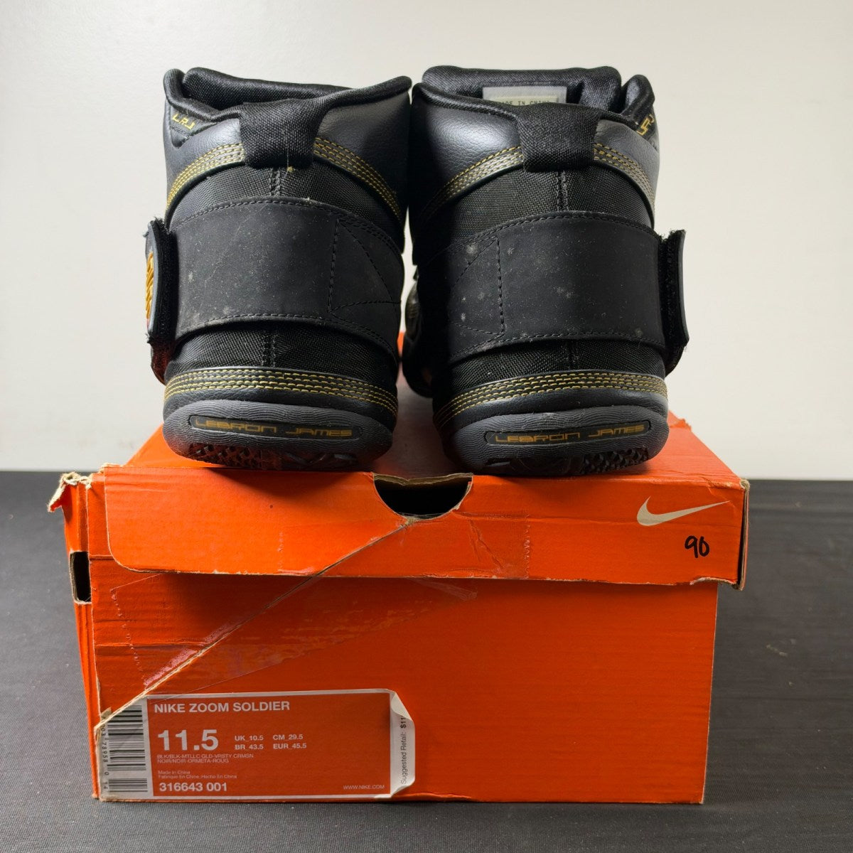 Nike Zoom Soldier 'Black Metallic Gold' (Size 11.5) - Image 5