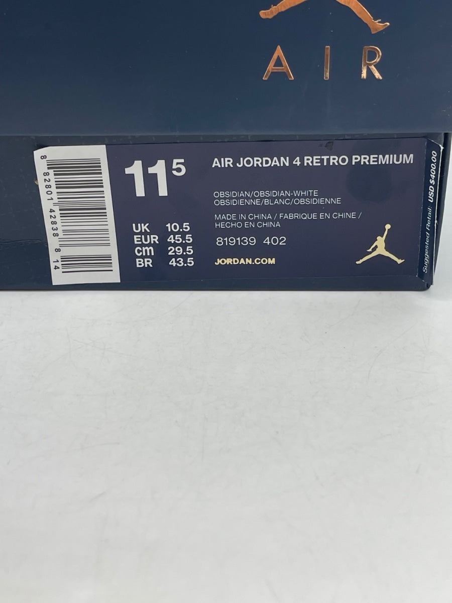 Jordan 4 Retro Obsidian 11.5 (Moderately Worn Pre-Owned) - Image 9