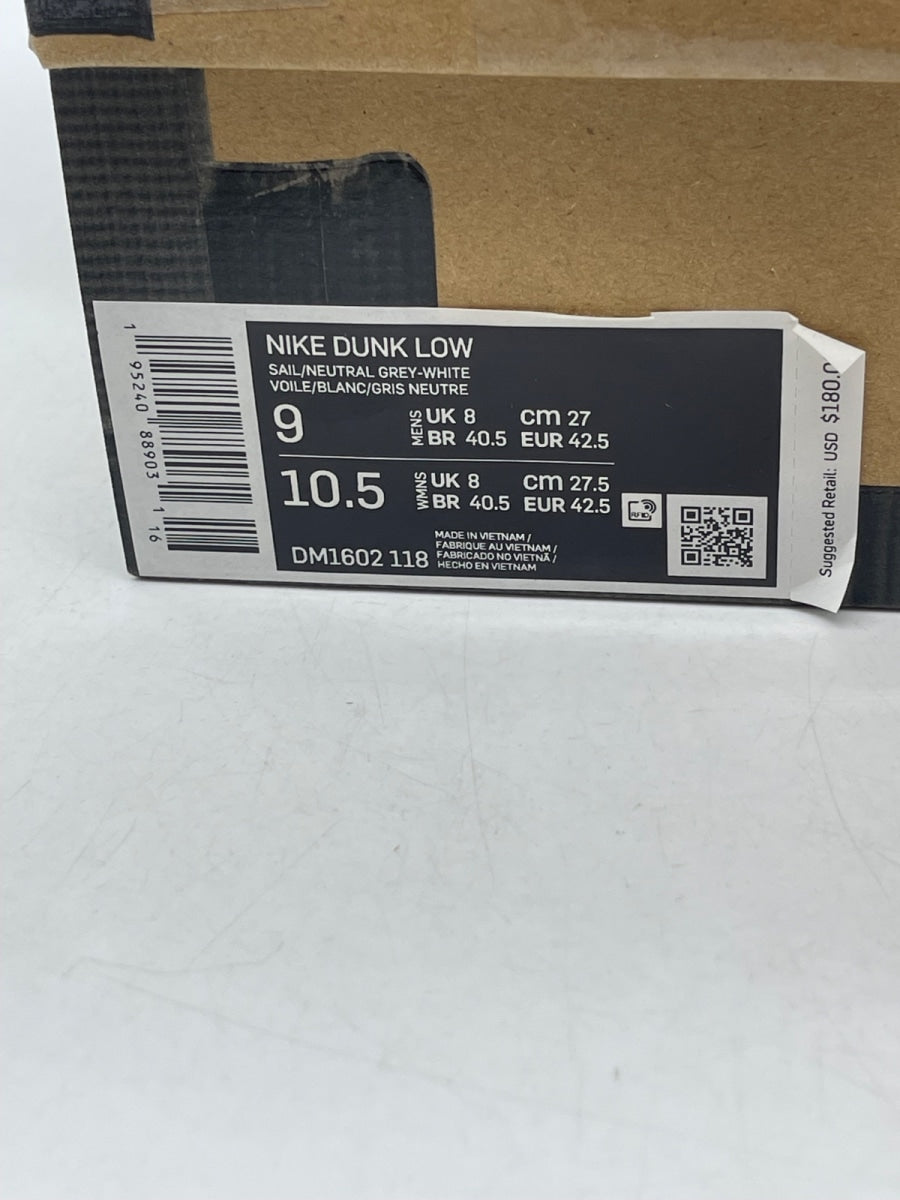 Nike Dunk Low Off-White Lot 3 9 (Moderately Worn Pre-Owned)NikeSail/Neutral Grey-White - Image 9