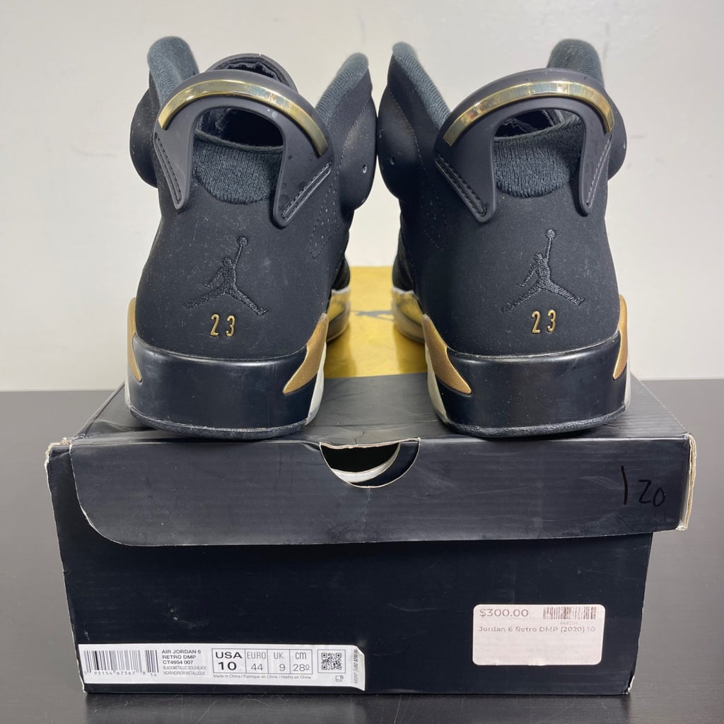 Jordan 6 Retro DMP (2020) 10 (Moderately Worn Pre-Owned)JordanBlack/Metallic Gold - Image 4