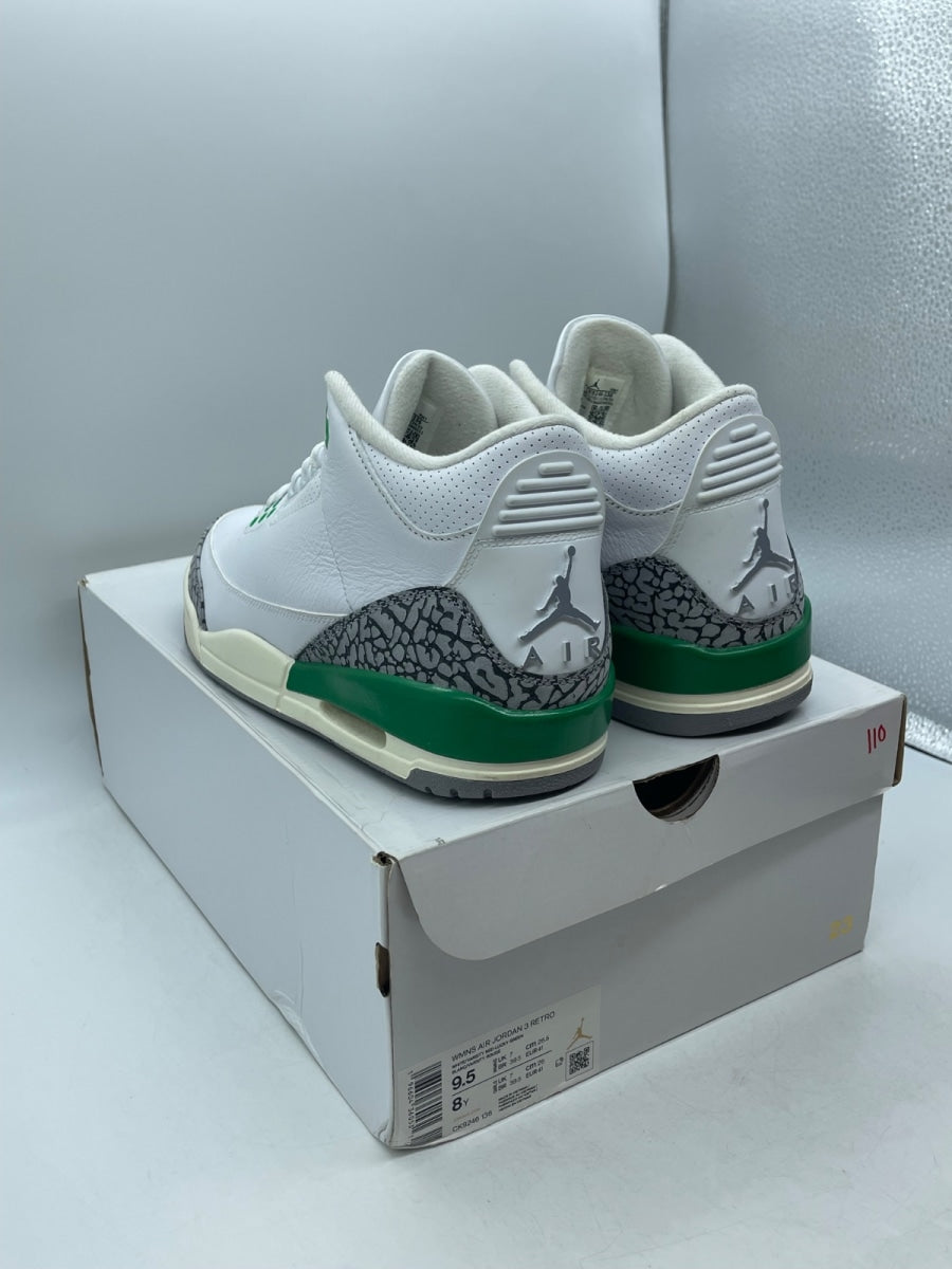 Jordan 3 Retro Lucky Green (Women's) 9.5W (Moderately Worn Pre-Owned)JordanWhite/Lucky Green/Varsity Red/Cement Grey/Sail - Image 4