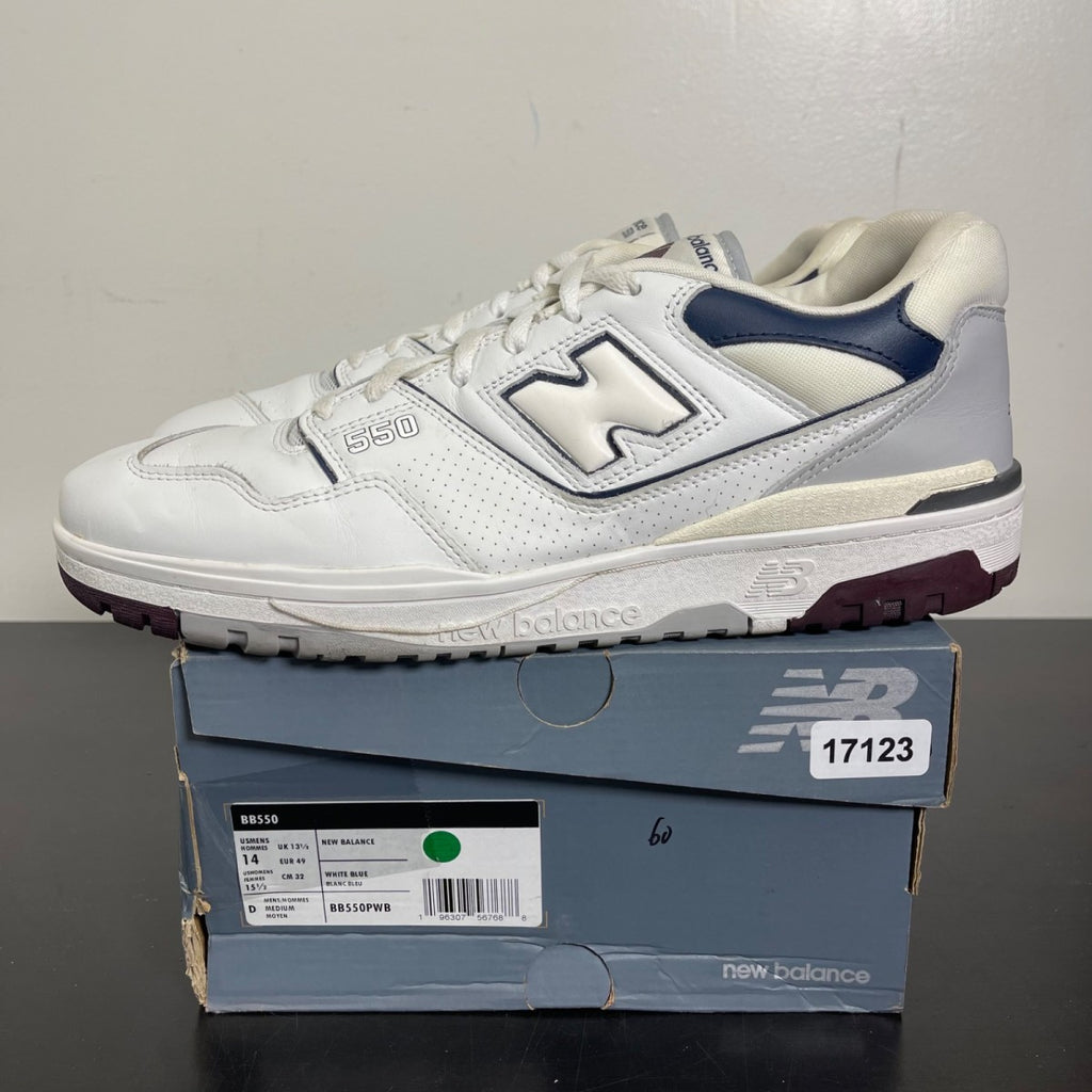 New Balance 550 White Natural Indigo Burgundy 14 (Moderately Worn Pre-Owned)New Balance - Image 3