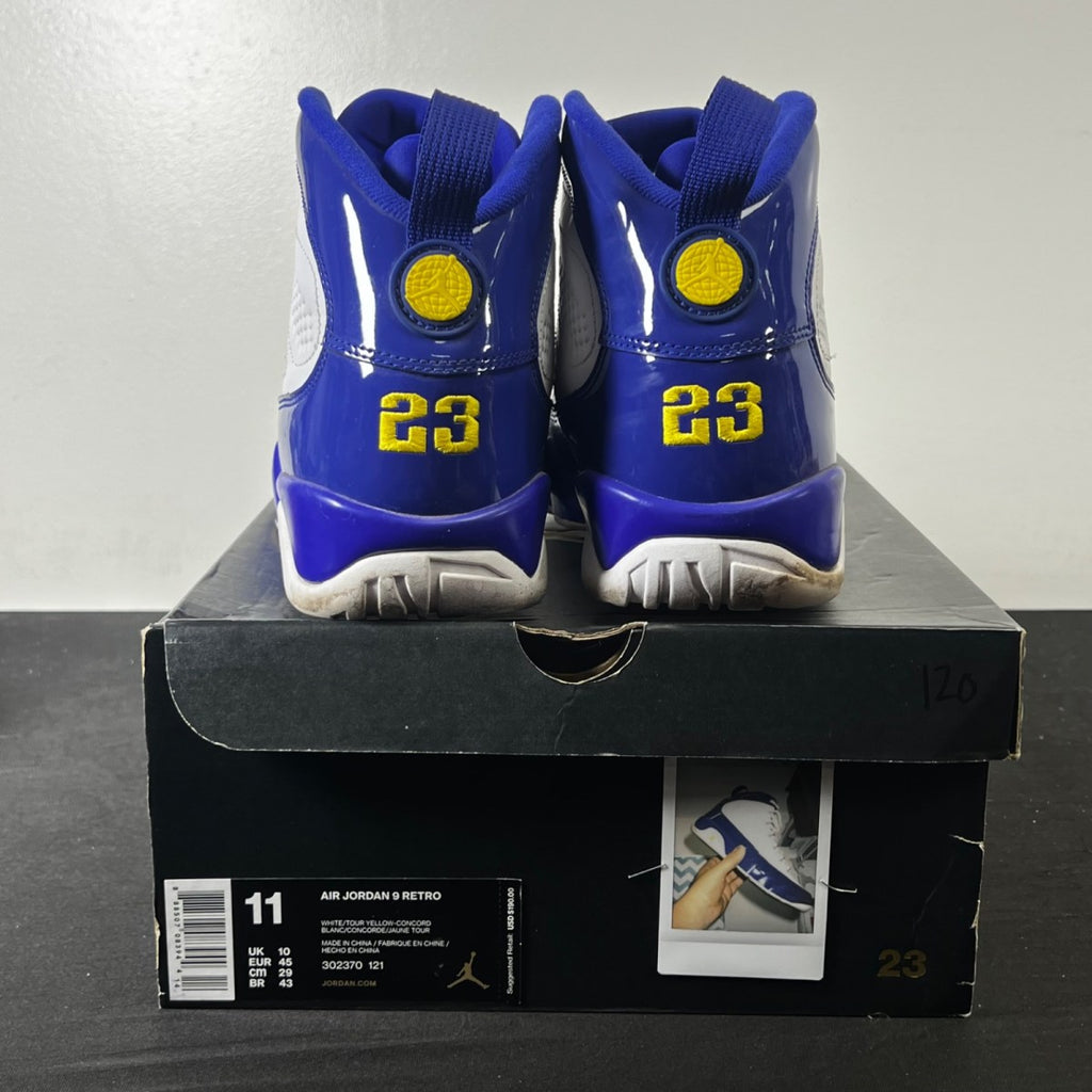 Jordan 9 Retro Kobe Bryant PE 11 (Lightly Worn Pre-Owned)JordanWhite/Concord-Tour Yellow - Image 4