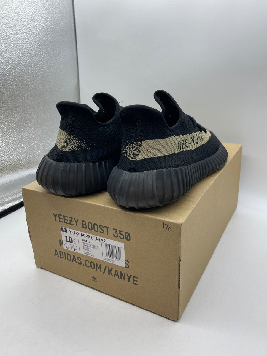 adidas Yeezy Boost 350 V2 Core Black Green 10.5 (Moderately Worn Pre-Owned) - Image 5