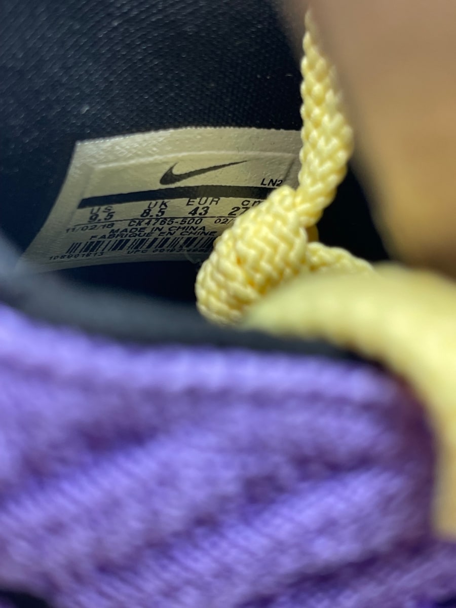 Nike LeBron 16 Lakers Championships 9.5 (Moderately Worn Pre-Owned)NikeAtomic Violet/Bicycle Yellow-Half Blue - Image 8
