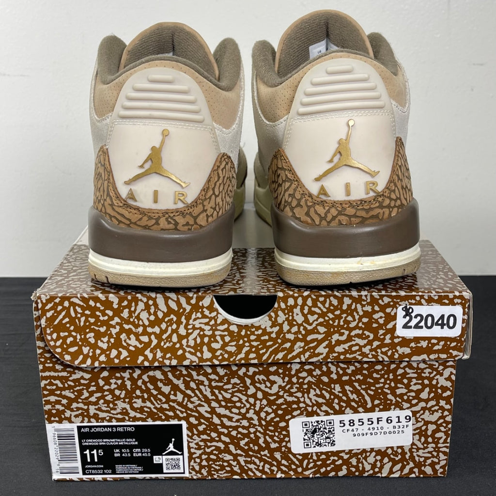 Jordan 3 Retro Palomino 11.5 (Moderately Worn Pre-Owned)JordanLight Orewood Brown/Metallic Gold/Light British Tan/Palomino - Image 4