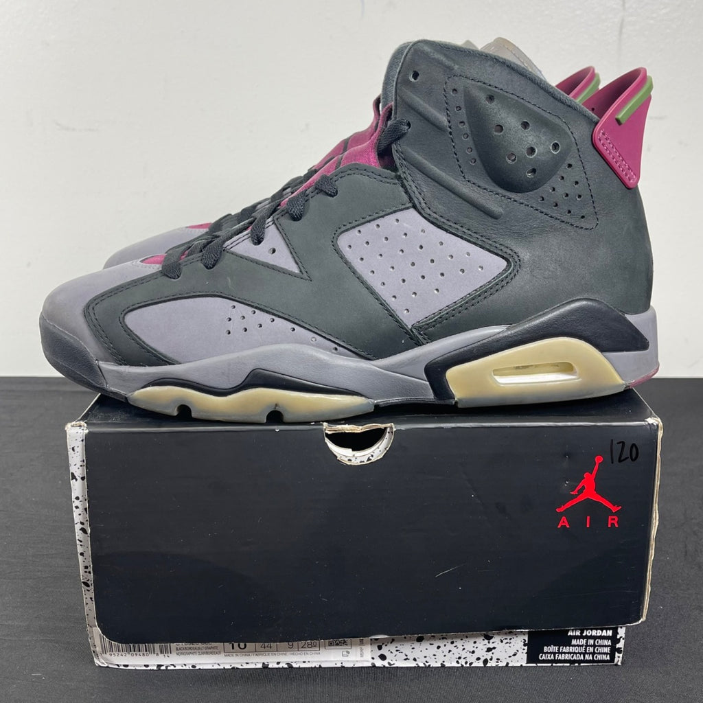 Jordan 6 Retro Bordeaux 10 (Moderately Worn Pre-Owned)JordanBlack/Light Graphite-Dark Grey-Bordeaux - Image 3