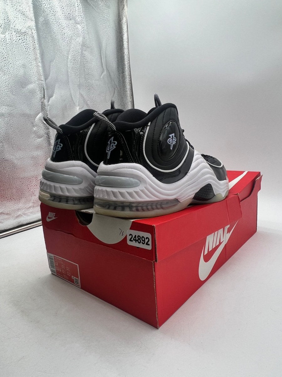 Nike Air Penny 2 Black Patent Football Grey 12 (Moderately Worn Pre-Owned)NikeBlack/Multi Color/White/Football Grey - Image 5