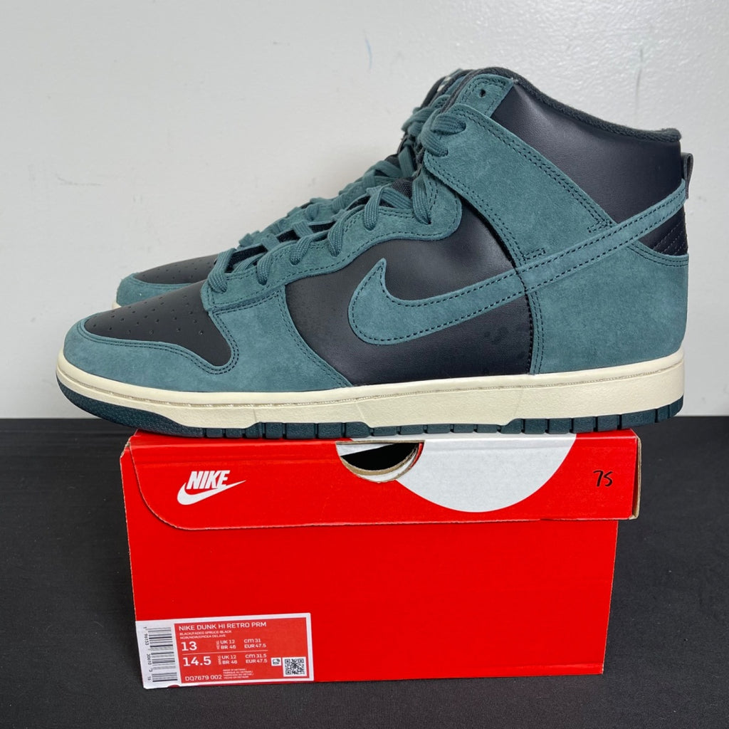 Nike Dunk High Retro PRM Faded Spruce 13 (Moderately Worn Pre-Owned)NikeFaded Spruce/Black - Image 3