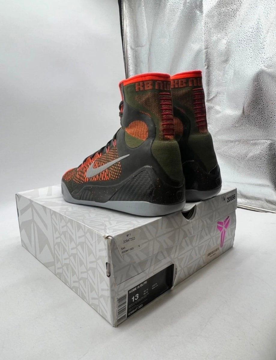 Nike Kobe 9 Elite Sequoia 13 (Lightly Worn Pre-Owned)NikeSequoia/Rough Green-Hyper Crimson-Reflect Silver - Image 2