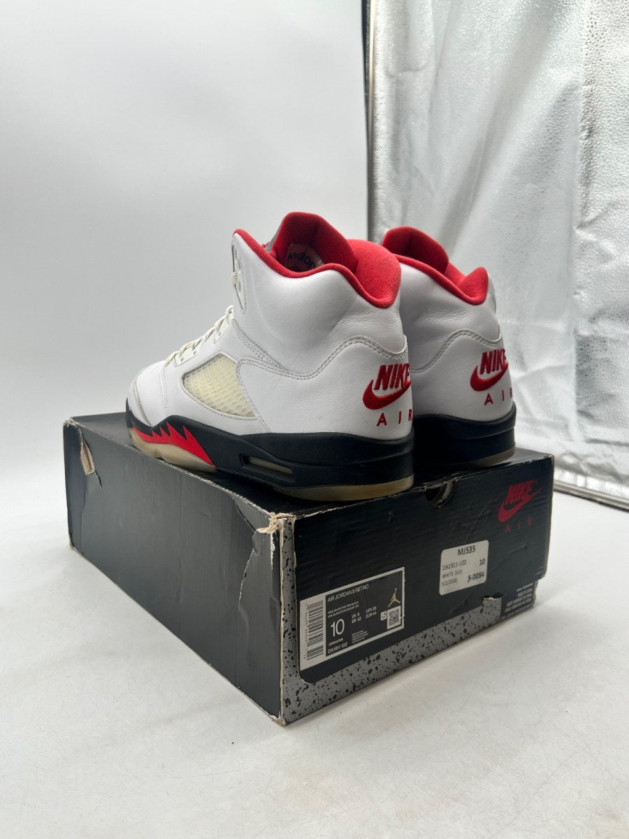 Jordan 5 Retro Fire Red Silver Tongue (2020) 10 (Moderately Worn Pre-Owned) - Image 6